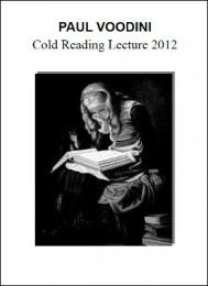 Cold Reading Lecture 2012 by Paul Voodini