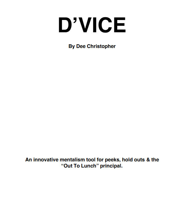 Dee Christopher – D’VICE
