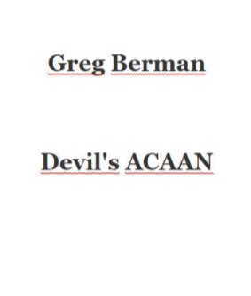 Devil’s Acaan by Greg Berman