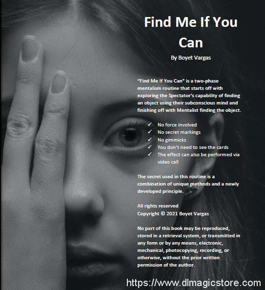 Find Me If You Can (eBook) by Boyet Vargas (Instant Download)