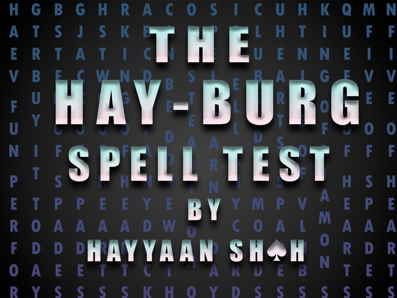 Hay-Burg spelling test by Hayyaan shah (Instant Download)