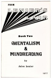 Jules Lenier – Book Two, Mentalism and Mindreading