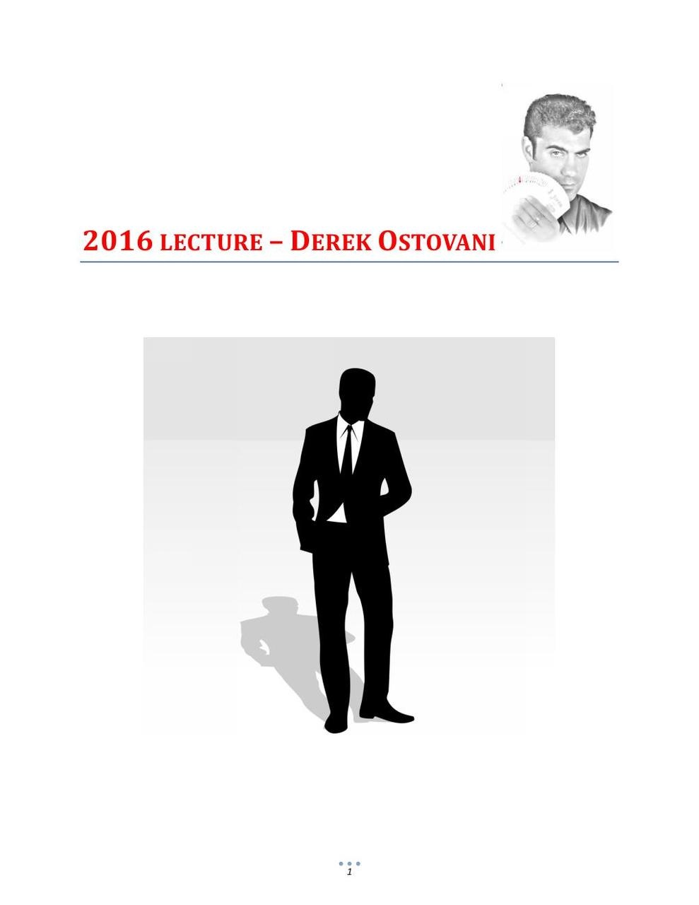 Lecture Notes by Derek Ostovani (Instant Download)