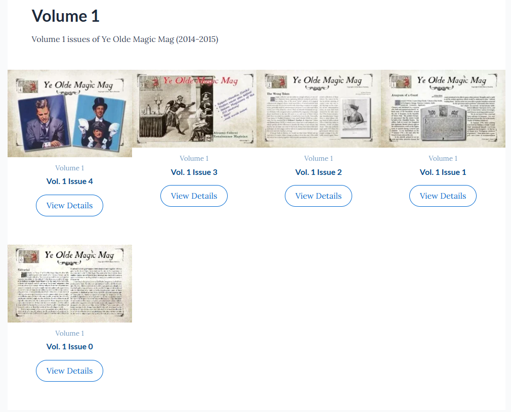 Marco Pusterla – Ye Olde Magic Magazine Vol 01