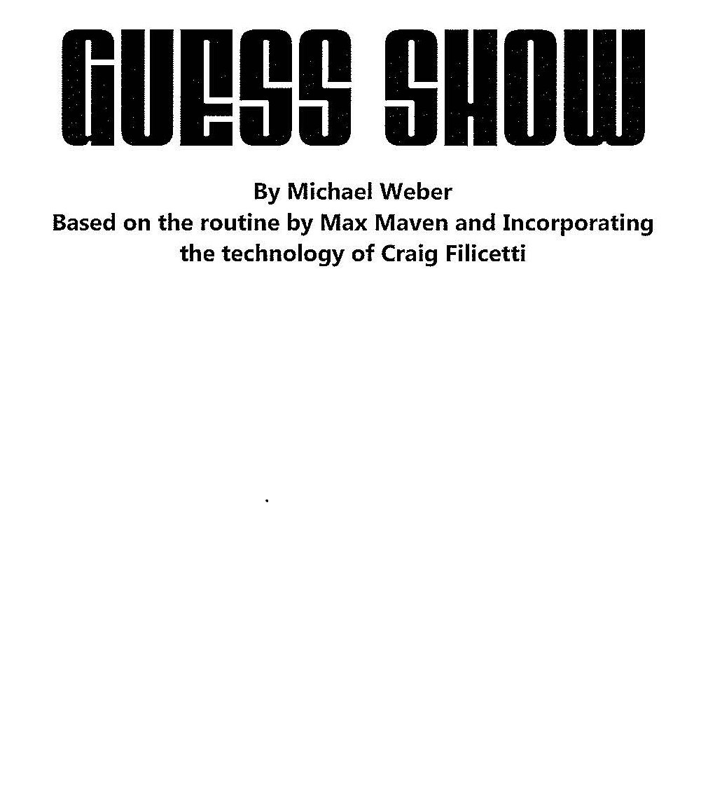 Michael Weber – Guess Show
