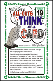 Ron Bauer Private Studies Series #19 – Milt Kort’s All-Outs Think-of-a-Card