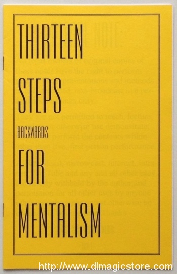 Thirteen Steps Backwards for Mentalism by Michael Weber