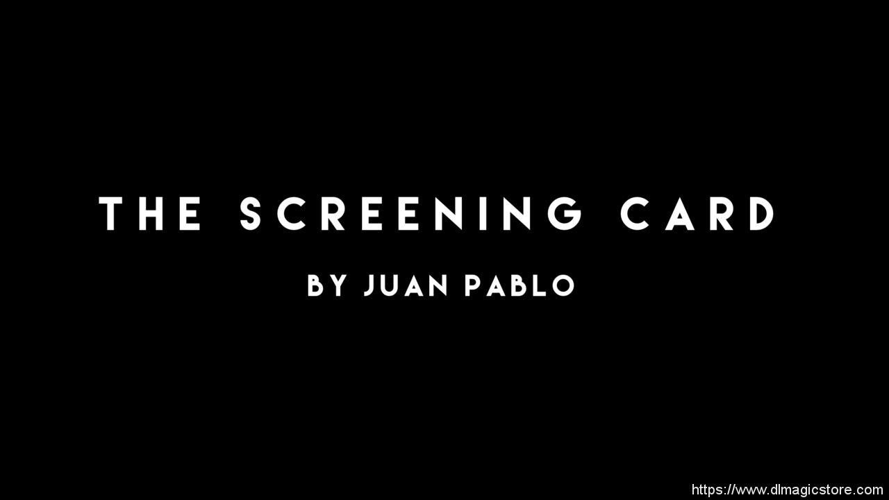 Virtual Cards Across AKA The Screening Card by Juan Pablo (Instant Download)