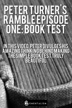 PETER TURNER’S WEEKLY RAMBLE EPISODE ONE: BOOK TEST (INSTANT DOWNLOAD)